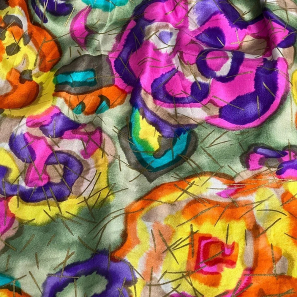 Vintage RESTLESS CLOTHIER 90s Silk Watercolor Floral Flowing Shorts Size M - Picture 4 of 11